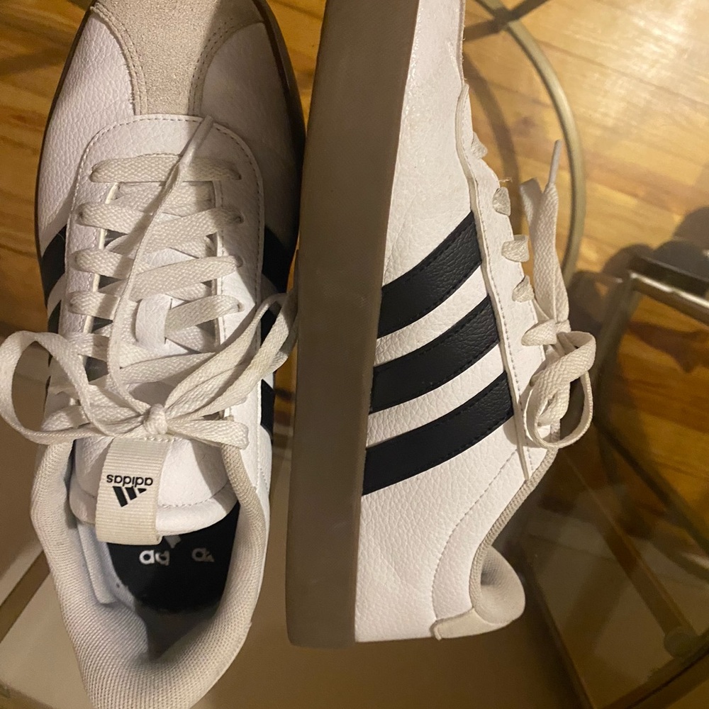 Adidas Classic White and Black Trainers